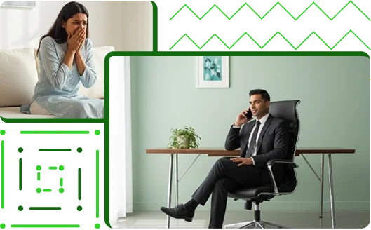 Woman in distress beside an advocate ready to assist with urgent legal remedies