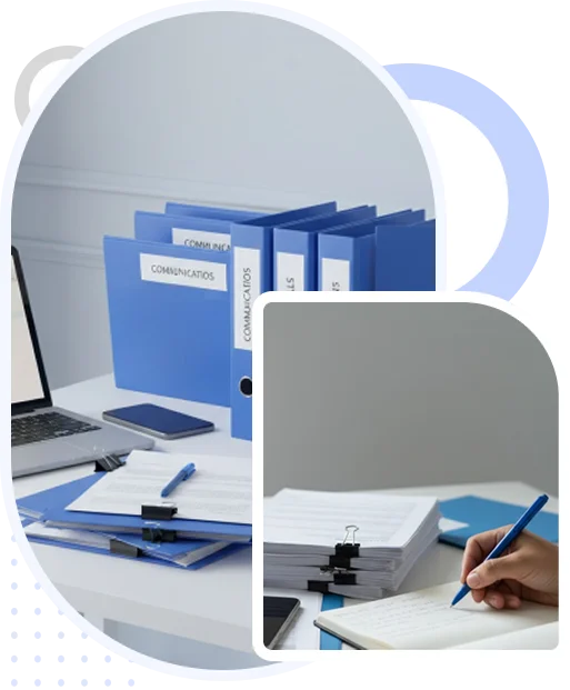 Organized legal files and records prepared as evidence
