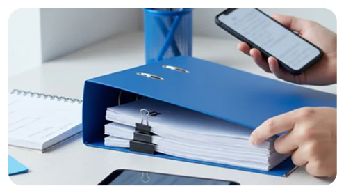 Phone and legal file records being preserved as evidence