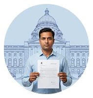 Husband holding a document while seeking court relief